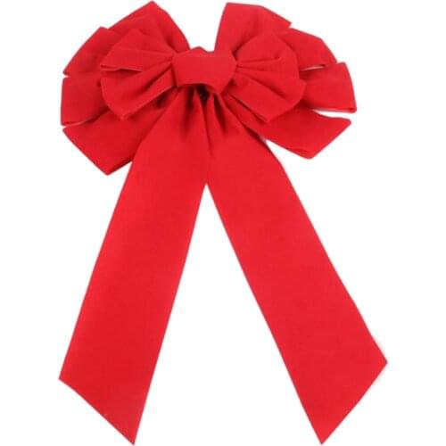 Big Xmas Fabric Bow Knot DIY Craft For Christmas Wedding Decorations