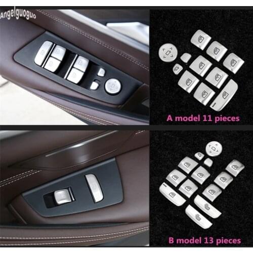 For BMW 5 Series G30 G38 528/530/540Li 2017 18 ABS chrome Car Window Glasses Lifter Button Decoration Cover Sticker Car-styling