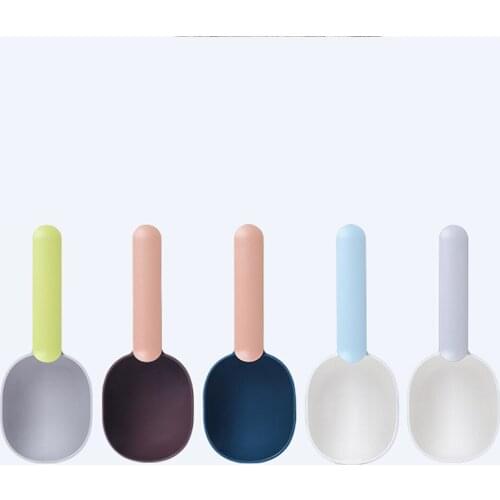 Pet Cat Dog Food Shovel Mutli-Function Pet Feeding Scoop Spoon with Sealing Bag Clip Creative Measuring Cup