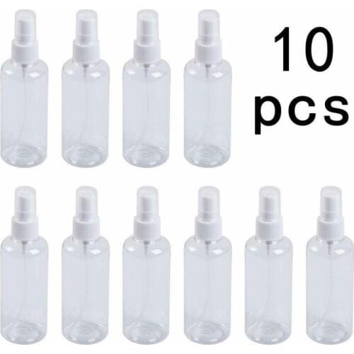 10Pcs 50ml Portable Refillable Bottle Essential Oil Container Cosmetic Sprayer Bottles Plastic Spray Alcohol Container