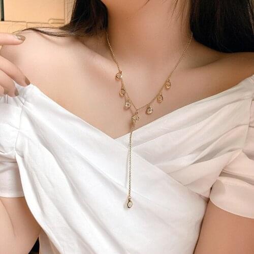 Minimalism Rhinestone Choker Necklace Korean Fashion Jewelry Personality Chic Pendants Necklace Women Girls Summer Bijoux