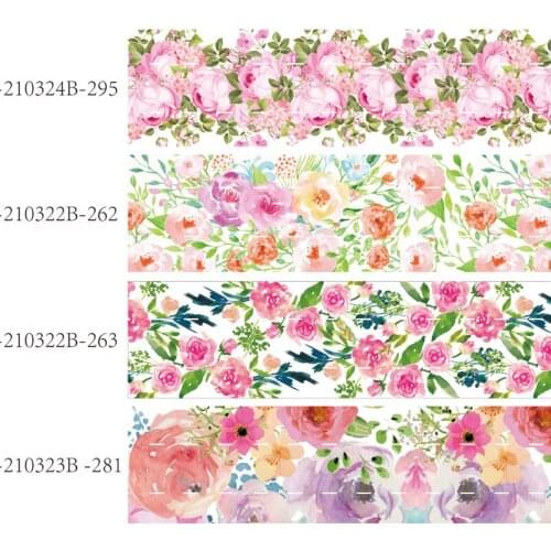 New 16MM 22MM 25MM 38MM flower printed grosgrain ribbon