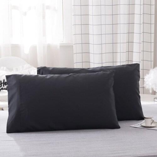 Solid Color Pillowcase Envelope 2 Piece Pillowcases Sleeping Bedding 51x76cm 51x102cm Black Pillow Cover For Home Hotel