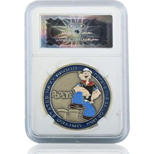 United States Commemorative Popeye Souvenir Coin Home Decor Gift Best Collection for Popeye Fans W/ Acrylic Case