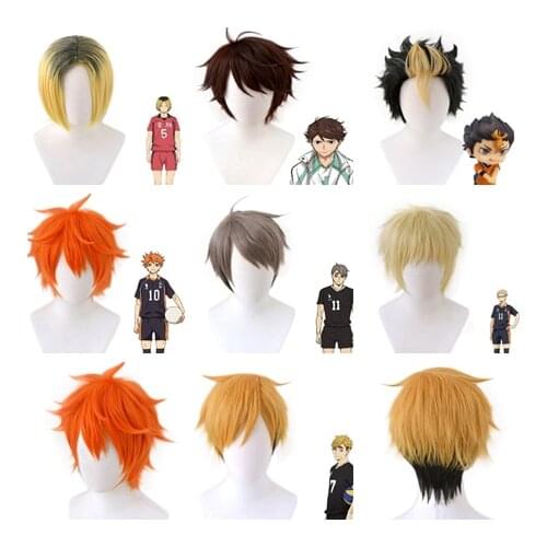Anime Haikyuu Oikawa Tooru Cosplay Wigs Tetsurou Kuroo Tetsurou Short Hair Costume Props Halloween Carnival Party Props Wig