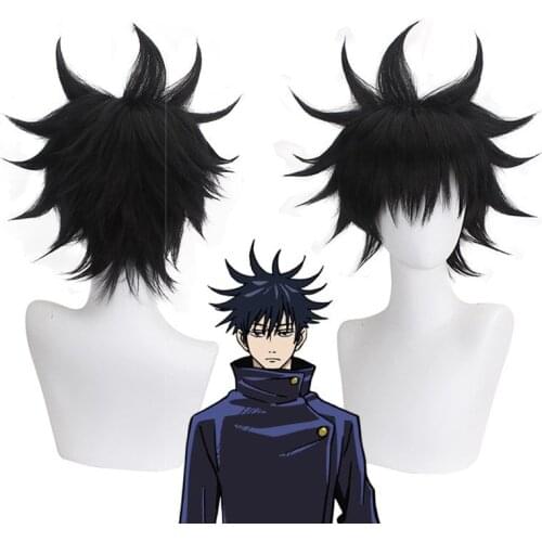 Anime Jujutsu Kaisen Fushiguro Touji Cos Wig Black Inverted Short Hair Style Can Be Hot Dyed, Suitable For Various Face Shapes