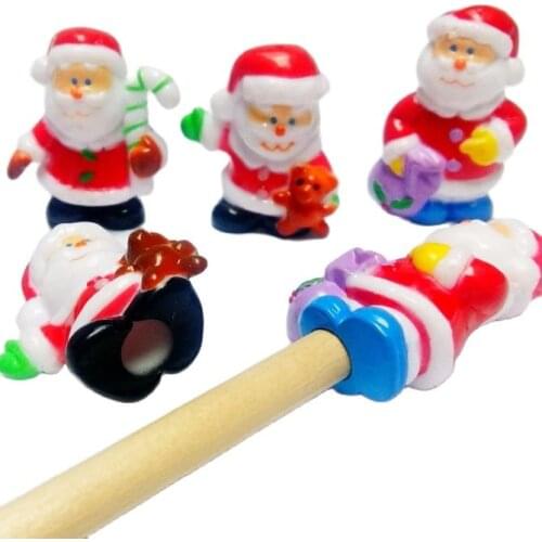 2X Plastic Santo Claus Pencil Top E1725GT Cup Cake Christmas X'mas Toys Kids Birthday Party Favor Pinata Bag Filler Loot Novelty