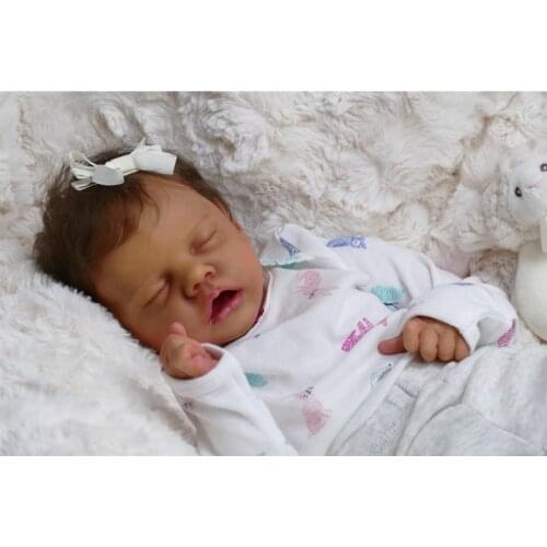 49cm Realistic Doll Close Eyes Sleeping Girl Soft Vinyl Silicone Open Mouth Baby