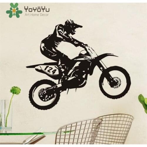 Removable Motor-Racing Art Vinyl Wall Sticker Dirt Bike Mural House Decor DIY Kids Boys Bedroom Wall Sticker NY-18