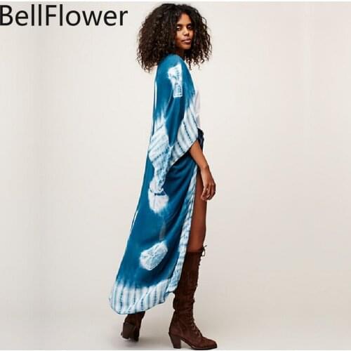 2021 Boho Printed Chiffon Swimsuit Cover Up Loose Sexy Beach Wear Kimono Dress Tunic for Women Plus Size Bathing Suit Cover-ups