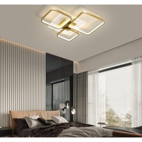 FKL Modern Square Chandelier Living room Dining room Bedroom Minimalist Nordic Geometric Shape LED Hall Ceiling Lamp