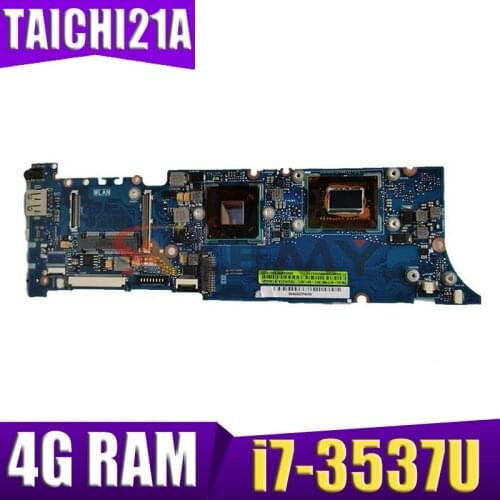 TAICHI21 REV3.1 i7-3537CPU 4GB RAM mainboard For ASUS TAICHI 21A Laptop motherboard MAIN BOARD 100% Tested Working free shipping