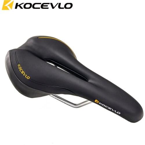 KOCEVLO Bicycle Saddle Seat Mtb Saddle Wide Comfort Soft Cushion Bike Seat Men Padded Saddle For Bike Pu Leather Riding Seat