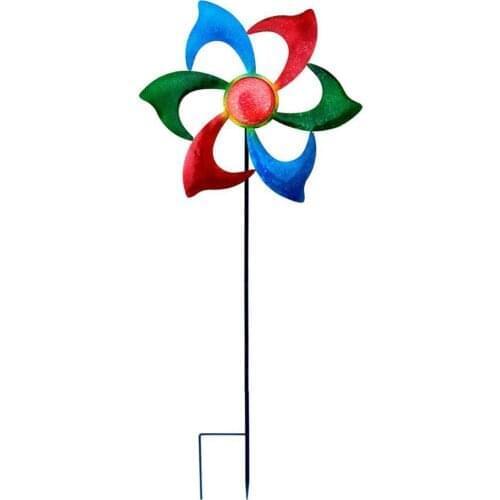 Outdoor Wind Spinner Iron Windmill Garden Plug-in Decoration Yard Lawn For Outdoor Garden Accessories