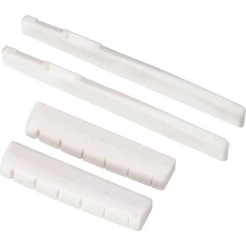 100pcs Cattle Bone Saddle and Nut for Acoustic Guitar 6 string Folk Guitar Bridge saddle and Nut Guitar Parts