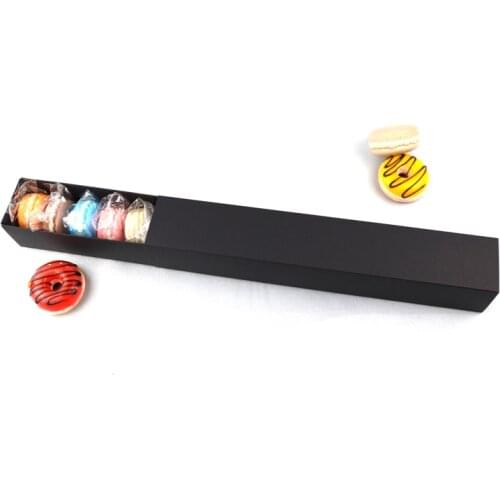 50piece\lot Black macaron paper box, 12 macarons paper boxes,Bakery long Box for Biscuits Cookie mooncake candy Packaging