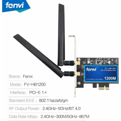 1200Mbps FV-HB1200 802.11ac BCM94360CS2 Bluetooth 4.0 Desktop PCI-E Wireless Wi-Fi Adapter forMacOS Hackintosh
