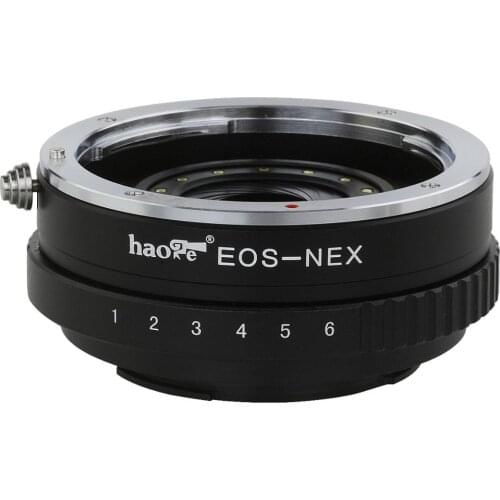 Haoge Lens Mount Adapter Built-in Adjustable Aperture for Canon EOS EF Mount Lens to Sony E-mount NEX Camera