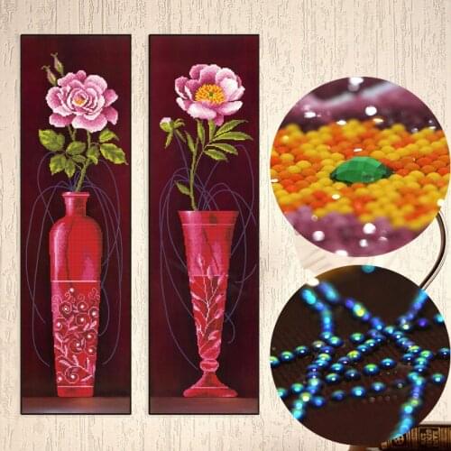 Diamond Embroidery New Diamond Painting Cross Stitch Home Decor Rhinestones Mosaic 5d Flowers Vase