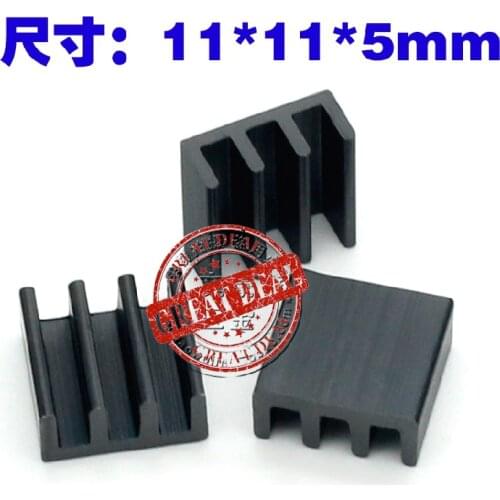 Free Shipping Wholesale 100PCS Black Aluminum ram heatsink 11*11*5mm High quality Thermal block radiator
