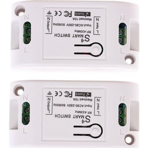 RF433Mhz AC90-220V Receiver Smart Home Wireless Remote Control Switch Relay Smart Life/Tuya APP Works With Alexa Google