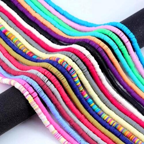 16Inch About 6mm Flat Round Polymer Clay Beads Chip Disk Loose Spacer Handmade Beads For DIY Jewelry Making Bracelet