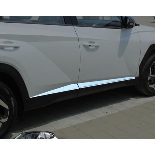 FOR HYUNDAI TUCSON L 2021 CHROME SIDE DOOR LINING DECORATION BODY MOULDING TRIM BEZEL STYLING COVER PROTECTOR GARNISH FIT YJD