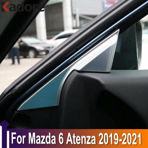 For Mazda 6 Atenza 2019 2020 2021 Sedan Carbon Fiber Interior Front Window A Pillar Inner Triangle Cover Trim Car Accessories