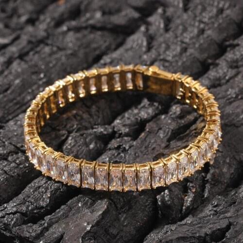 Men Hip Hop iced out bracelet AAA zircon with Stainless steel High quality male Hiphop Bracelets charm jewelry gifts