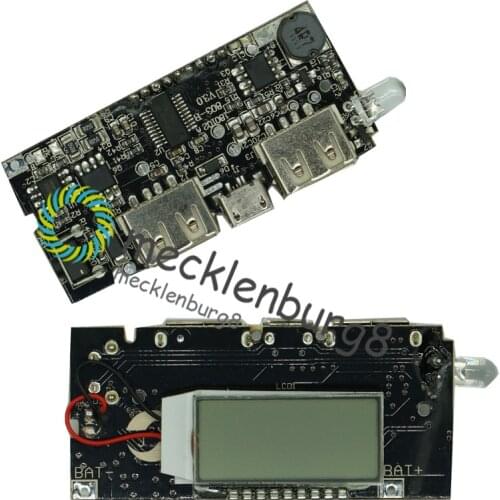 Dual USB 5V 1A 2.1A Mobile Power Bank 18650 Battery Charger PCB LCD Display DIY