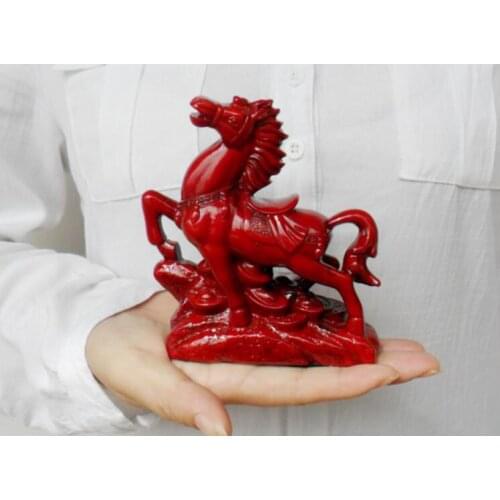 Imitation red wooden wooden animal horse wealth creative household ornaments zodiac horse artifacts furnishing crafts decoration