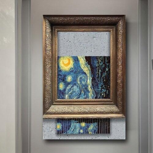 Starry Night Van Gogh Famous Painting Vertical Wall Art Prints Abstract Funny Poster Painting For Living Room Decor Pictures