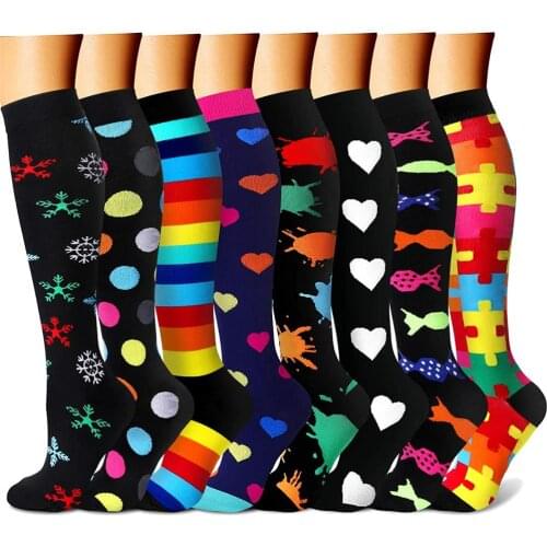 Compression Socks Women Men Best Running Athletic Outdoor Sports Crossfit Flight Travel Nurses Running Athletic Socks