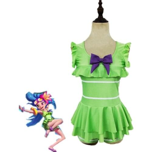 Game LOL Swimming Pool Party Aspect of Twilight Zoe Cosplay Costume Women Swimsuit Dress+Pants Halloween Swimwear Custom Made