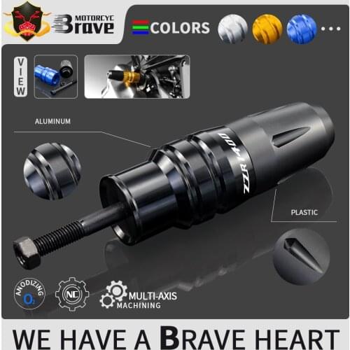 Motorcycle CNC Black Aluminum Crash Pads Exhaust Sliders Crash Protector For Kawasaki ZZR1400 ZX14R ZZR 1400 2006-2018 2017 2016