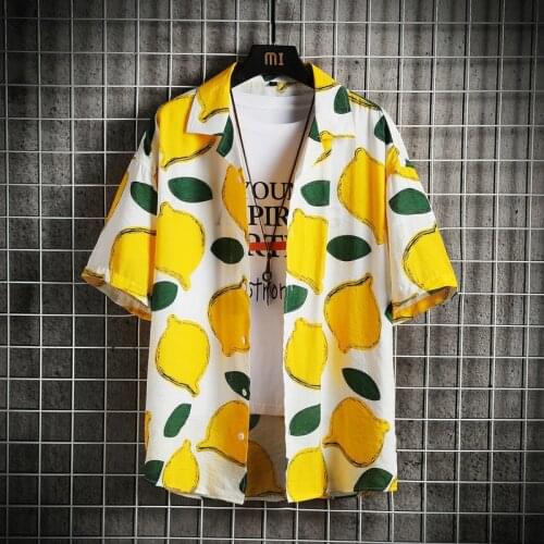 2020 Brand clothing High quality cotton for men in summer short sleeve shirts/Male slim fit Lapel print Leisure shirt S-3XL