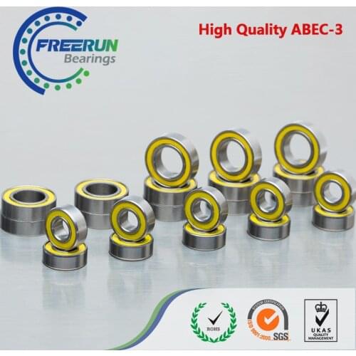 Axial SCX10 1/10 AX10 Scorpion ARTR Ball Bearing Set ABEC-3 Yellow Rubber bearing kit 22pcs