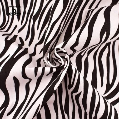 QUANFANG New Black Zebra Texture Pattern Canvas Fabric For Sofa Shirt Curtain Bag Home Handmade Cushion 40cmx45cm/piece