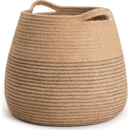 New Hand-Woven Storage Basket Cotton Rope Storage Bucket Simple Desktop Container Home Decor Garden Flower Pot