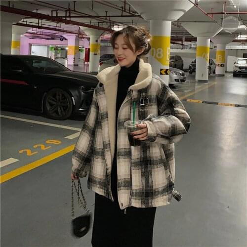 Make firm offers the very han edition loose tide winter coat thickening lamb Mao Xuesheng cotton-padded jacket cotton-padded clo