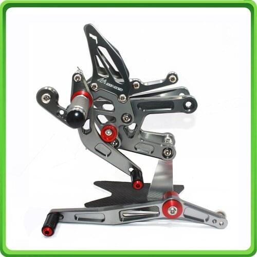 Adjustable Rearsets rear set sets footrest foot rest pegs for Yamaha R6 YZF-R6 2017 2018 Gray