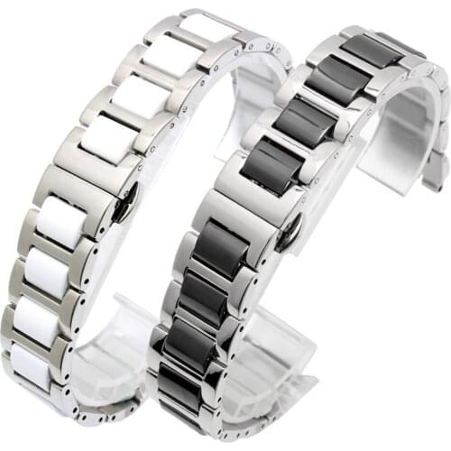 17mm Watchband For Swatch strap Bracelet with Tool Special watch band Parts Ceramic with Stainless Steel Wristband