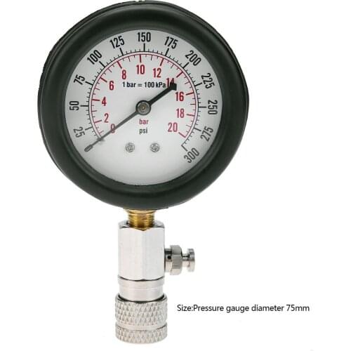 Compression Tester Pressure Gauge Tester Kit Motor Auto Petrol Gas Engine Cylinder Car Motorcycle Pressure Gauge with Adapter