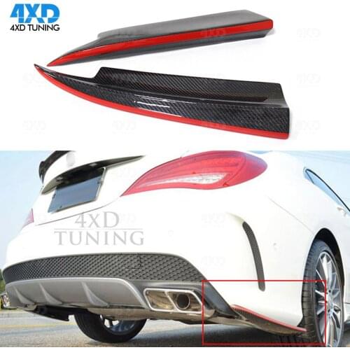 Carbon Rear Splitter For Mercedes AMG CLA Rear Bumper Lip splitterTrim glossy black W117 CLA45 C117 CLA250 CLA260 2014 2015 2016