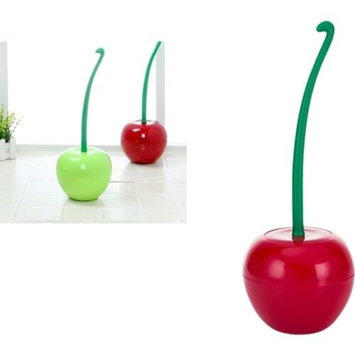 Cherry Toilet Brush Set ABS Toilet Cleaning Brush And Holder Set Anti-Skid Handle Lavatory Brush Bathroom Cleaning Tool