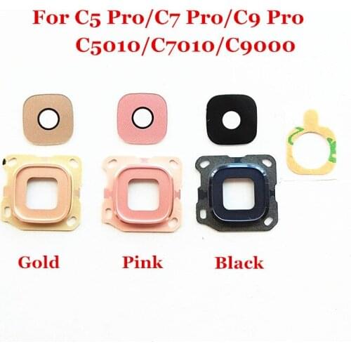 Rear Back Camera Glass Lens Cover with Frame Holder Adhesive For Samsung Galaxy C5 C7 C9 Pro/ C5010 C7010 C9000
