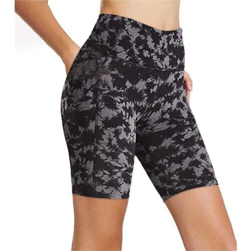 2021 New Women High Waist Yoga Shorts With Side Pockets Running Gym Workout Biker Shorts High Quality