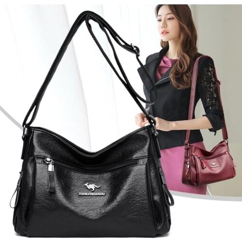 Womens PU Leather Handbags Designer Fashion Soft Shoulder Bags For Women Crossbody Bags Top-Handle Bags