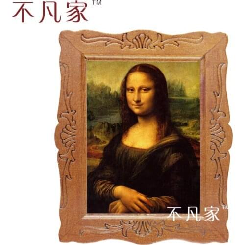 1:12 scale Wholesale miniature classical Mona Lisa oil painting D-18