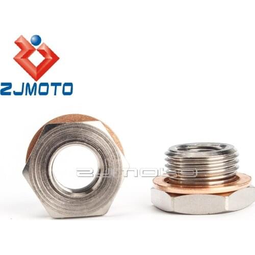 1Pc Ports Bungs Motorcycle O2 Oxygen Sensor Spacer Reducer Adapter For Harley Dyna Fat Bob FXDF FXDL S FXDLS FXDB FXDBB FXDBP